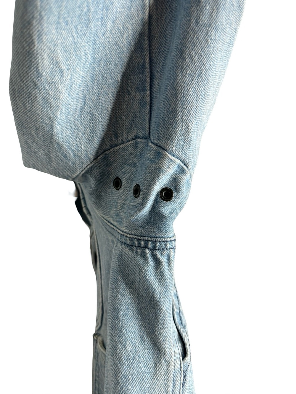 L.L. Bean Light Blue Denim Jacket with Cream Sherpa Collar - Picture 8 of 15